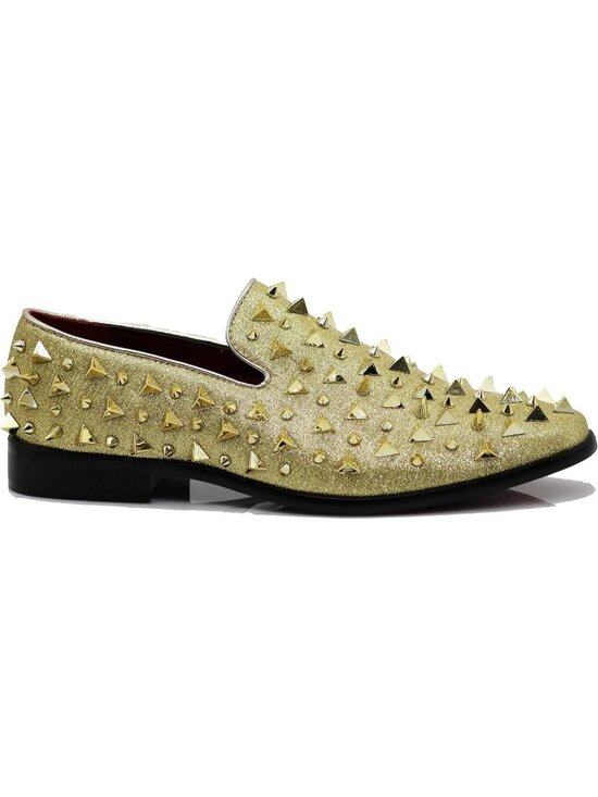 Enzo Romeo Men\'s Gold Solid Rubber Sole Vintage Loafers Slip On Classic Shoes main image 7